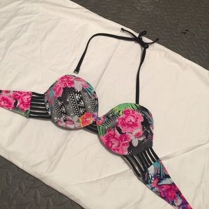 Printed push up bathing suit top