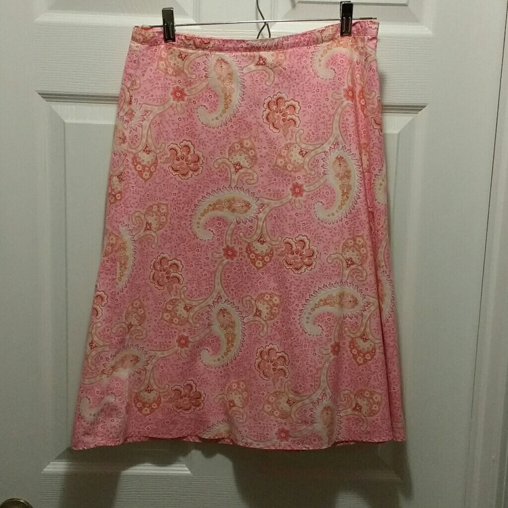 Tommy Hilfiger pink paisley cotton skirt size 8