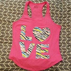 Hot Pink Graphic Racerback Tanktop