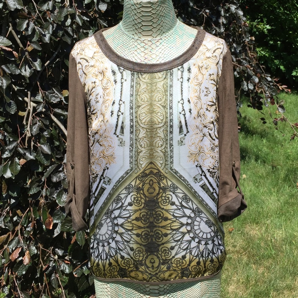 SALE Print and Suede Shirt