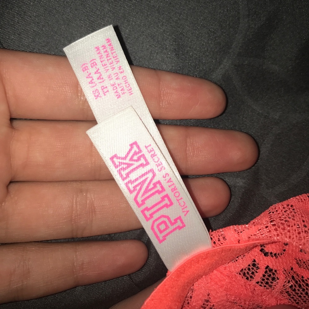 Neon orange pink push-up bralette