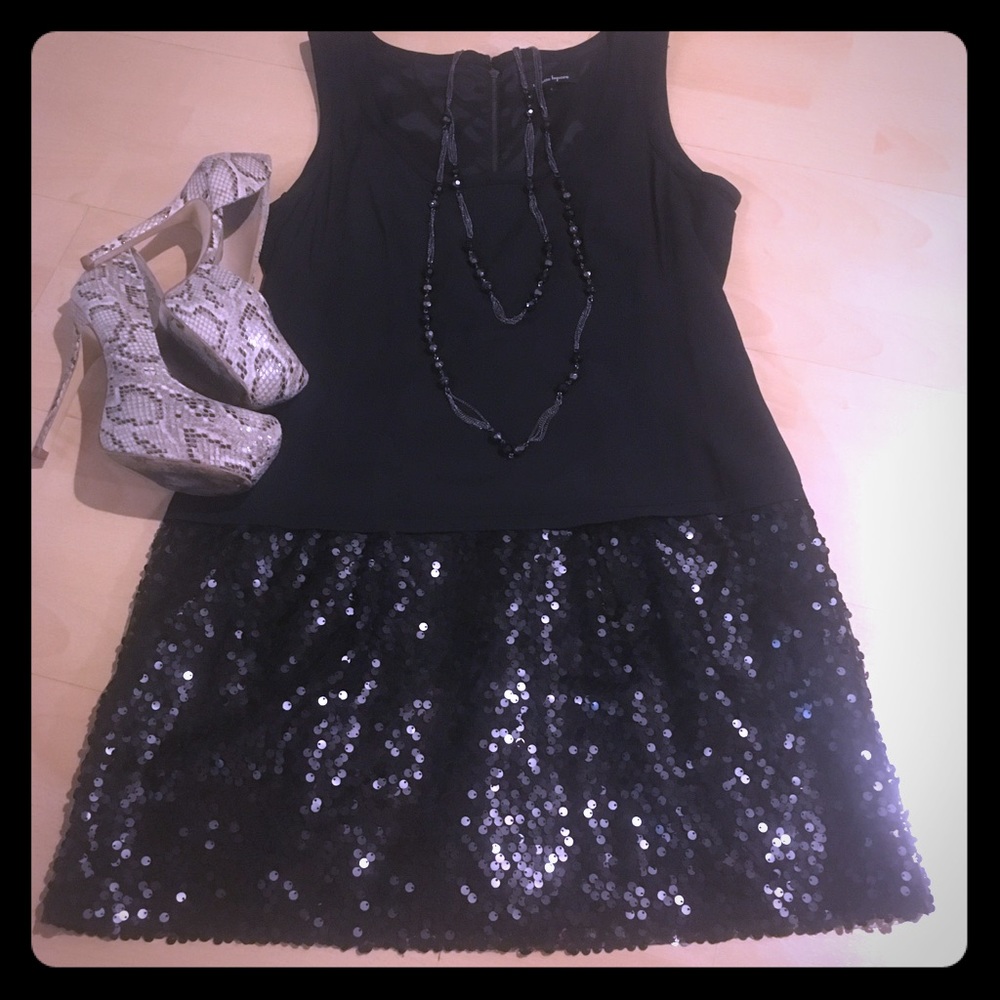 Nanette Lepore Black Sequin Cocktail Dress