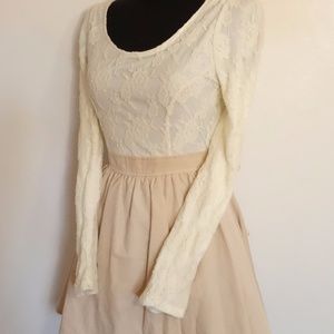 Liz Lisa Cream pink floral corduroy dress /w bow