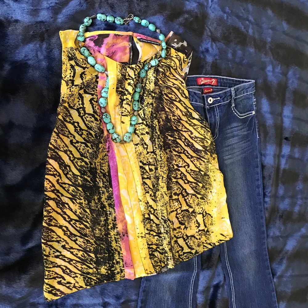 WW18 Walter Baker Snakeskin Print Sleeveless Top