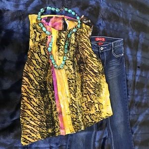 WW18 Walter Baker Snakeskin Print Sleeveless Top