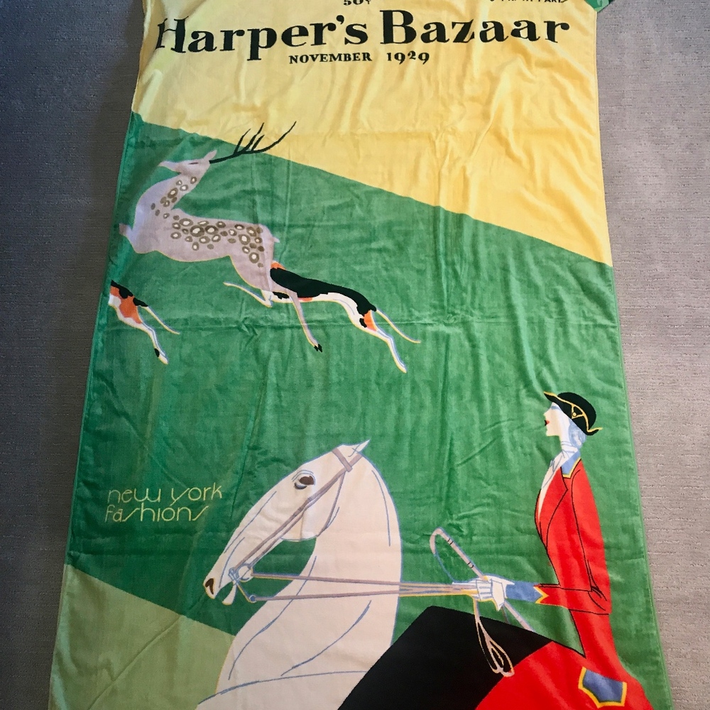 XL Beach Towel Harper's Bazaar Magazine Cover NWT
