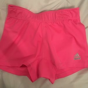 Hot pink adidas spandex shorts