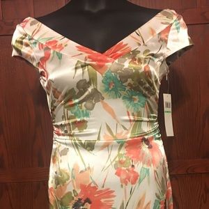 Elegant Peach Floral Dress