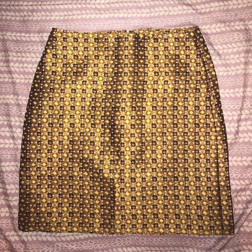 LOFT Gold Mini Skirt