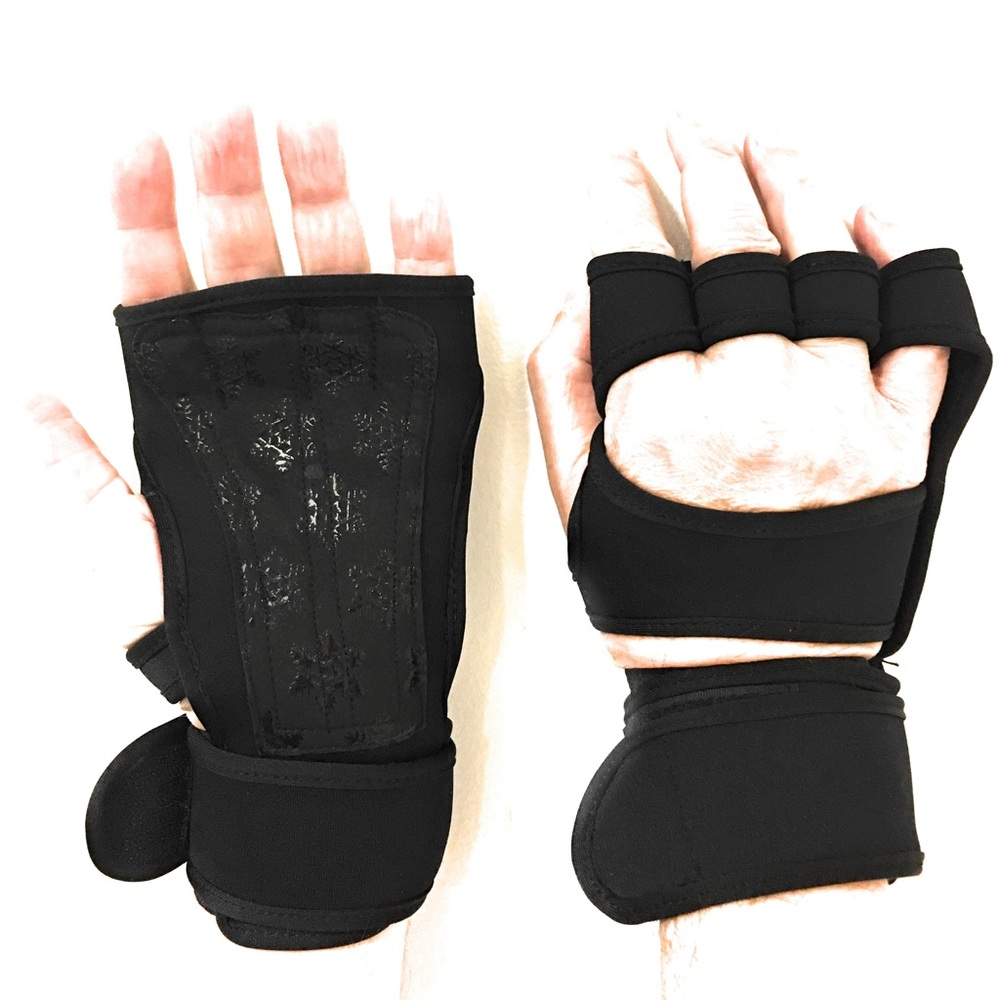 Weight Lifting Gloves with Built-In Wrist Wraps L