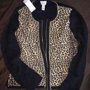 Black/ leopard print jacket