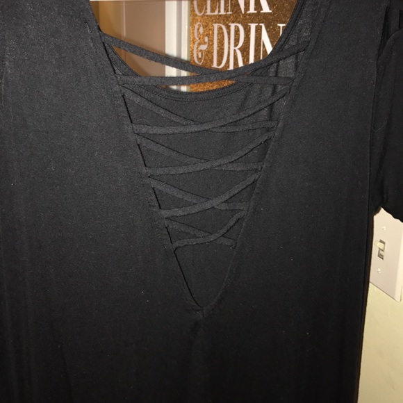 Forever 21 1x Black  Dress with Cross Cross Back - Picture 2 of 2