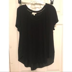 Anthropologie Black Fluttery Top