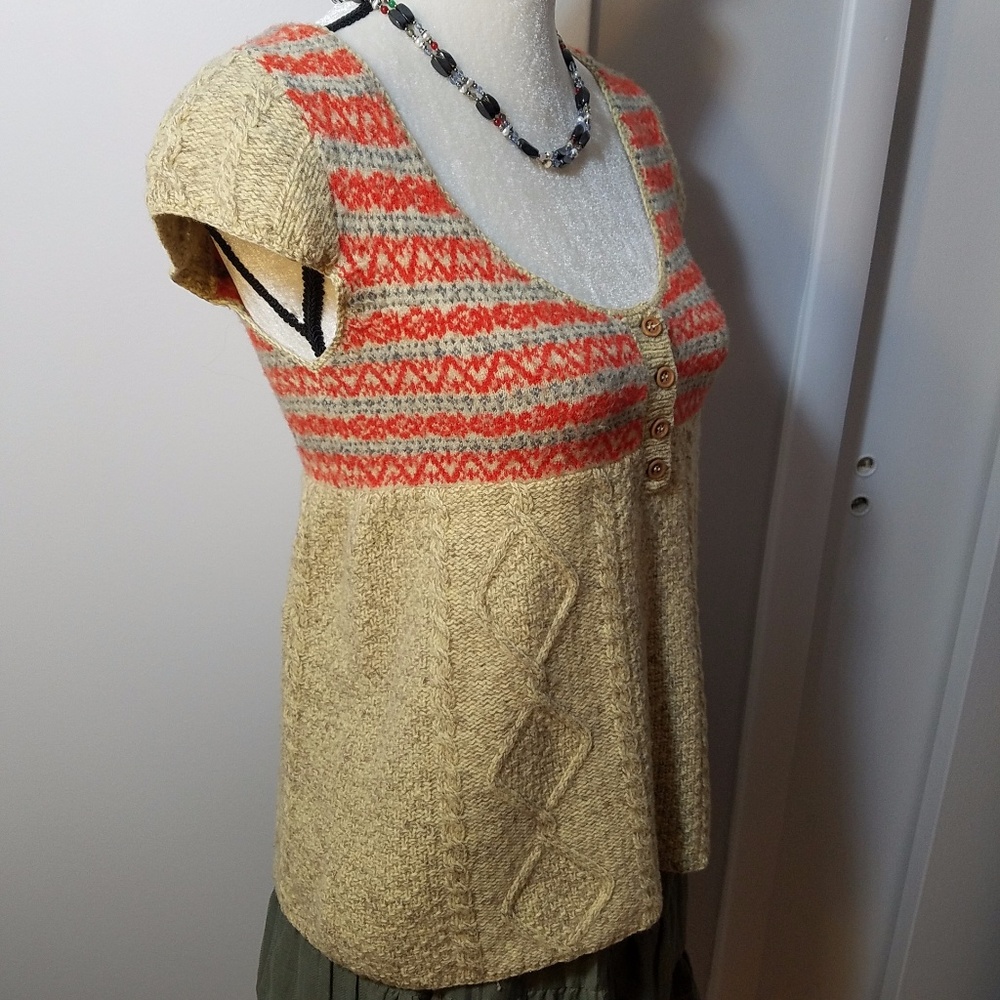 Free People Short Sleeved Sweater Top - Picture 3 of 7