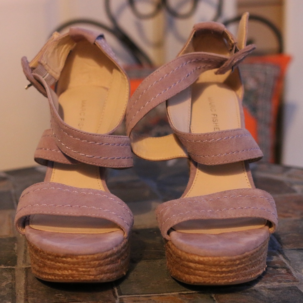 Purple Suede Wedges- Marc Fisher