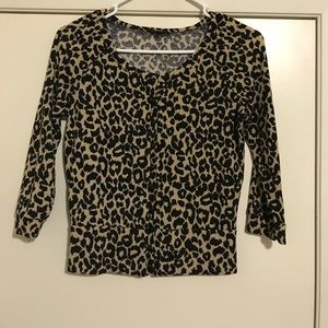 women's small leopard cardigan