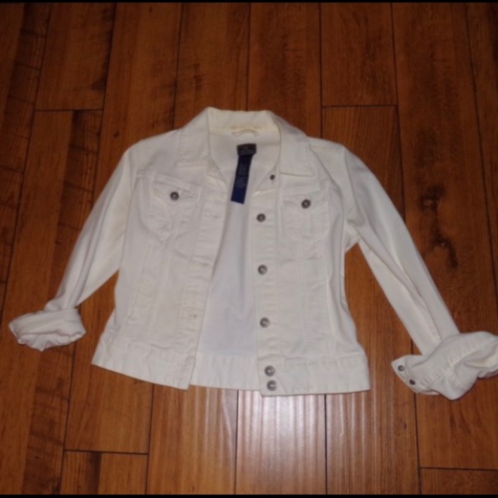 Lucky Brand XS White Denim Jacket