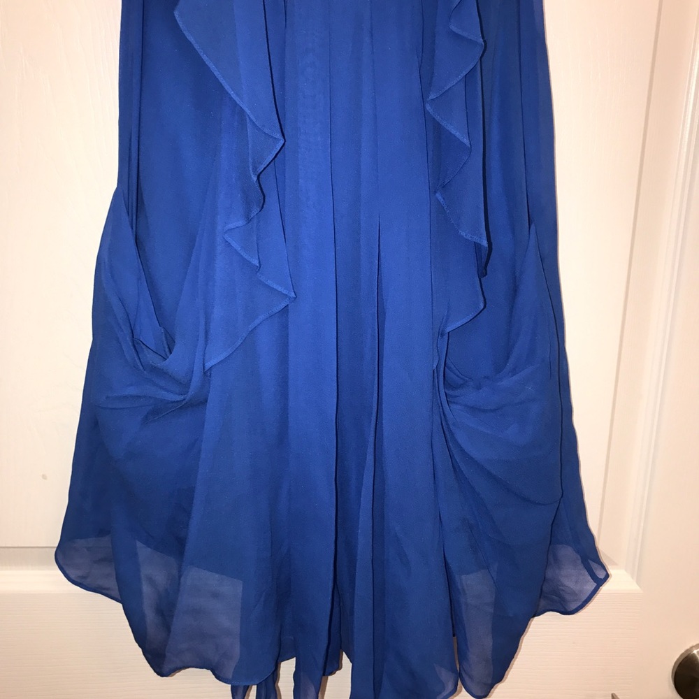 BCBGMaxAzria Ruffled Blue Dress Size 0 - Picture 4 of 7