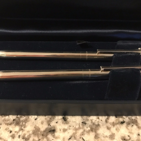Tiffany & Co. Sterling Silver Pencil and Ballpoint Pen Set & Box Vintage Tiffany Co Sterling Silver Pen and Pencil
