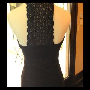 VS. Navy racerback tank with lacie on the back