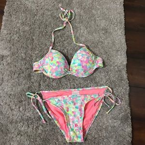 Patterned push up bikini