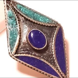 Blue Lapis Lazuli Silver Pendant