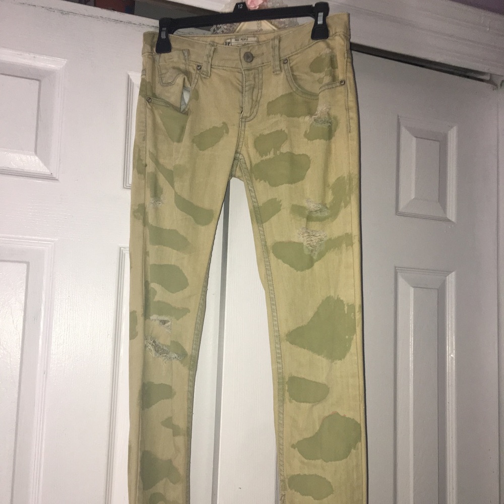 Free People Camo Skinny Jeans