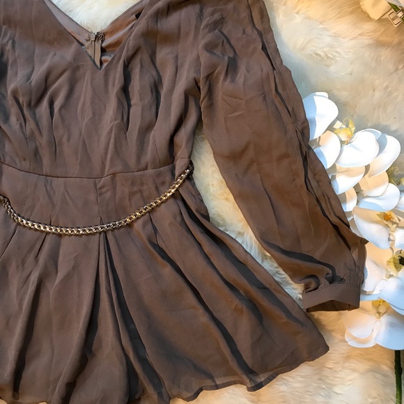 Tan Flowy Romper - Picture 2 of 8