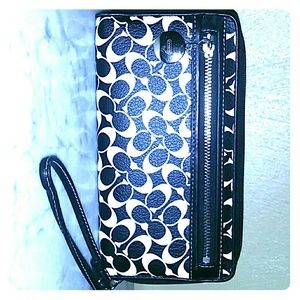 Coach black and white wallet