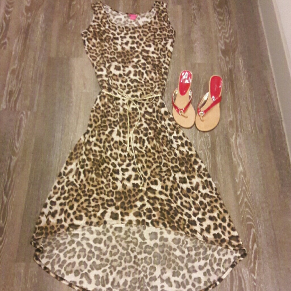 Cheetah print hi-lo maxi dress
