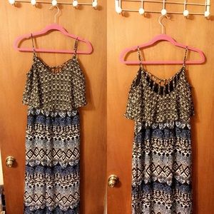 Royal blue aztec print maxi dress!
