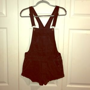 Hollister black denim overalls