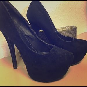 Sheik Shoes Black Party Heels