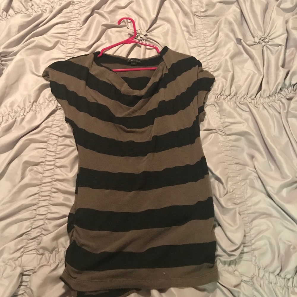 Coffee and black striped top