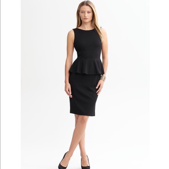 Banana Republic Dresses & Skirts - Banana Republic Black Peplum Dress Classic Sz2
