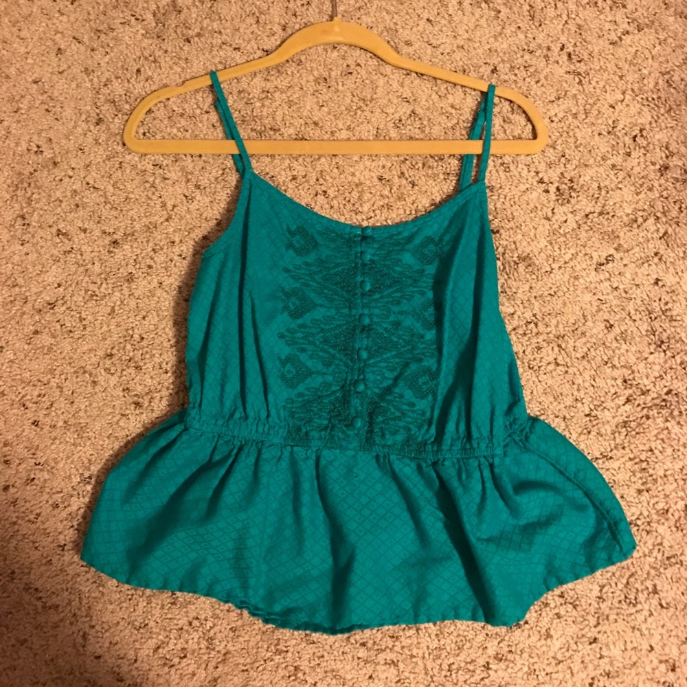 Teal peplum top!