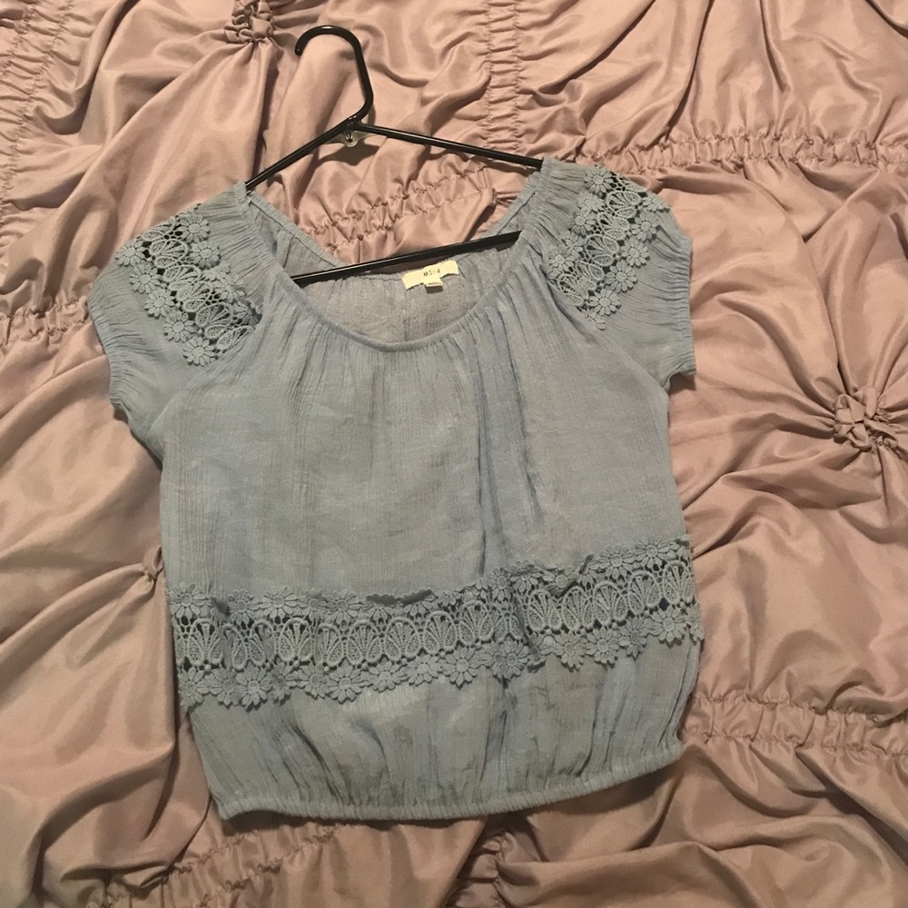 Light blue crop top