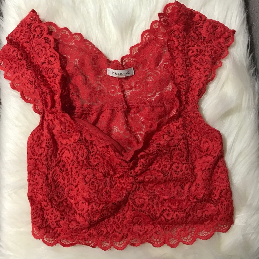 Phanuel crop lace top
