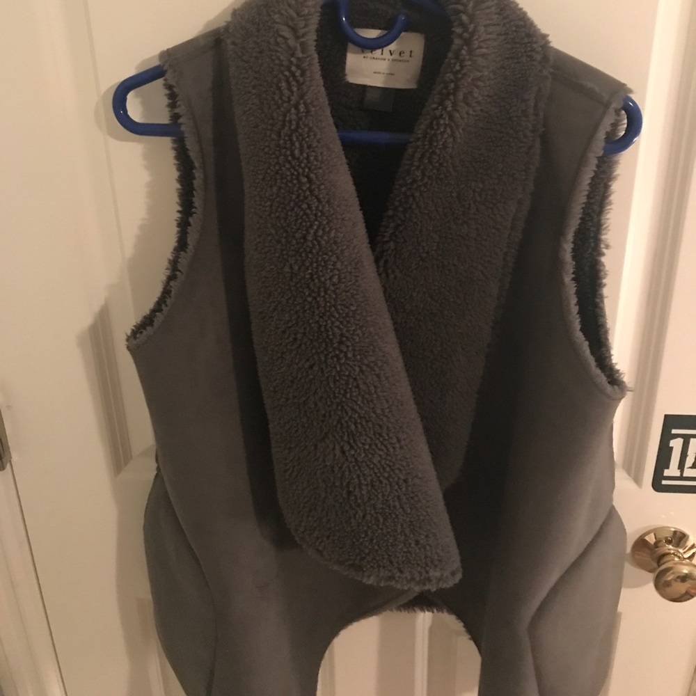 Anthropologie suede/fur vest