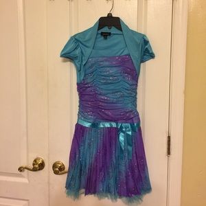 Amy's Closet girl's dress bow waist glitter skirt