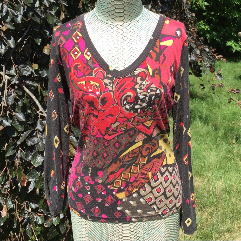 SALE Geometric Print Long Sleeve Shirt