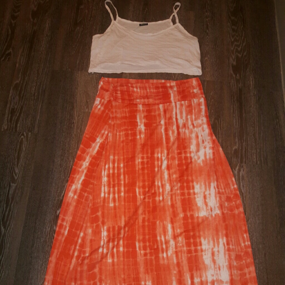 Tie dye maxi skirt