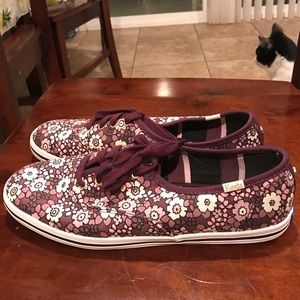 Keds - KATE SPADE collection maroon floral - NEW