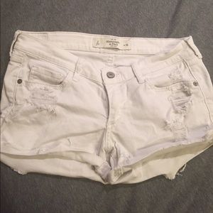 Abercrombie and Fitch White Denim Shorts