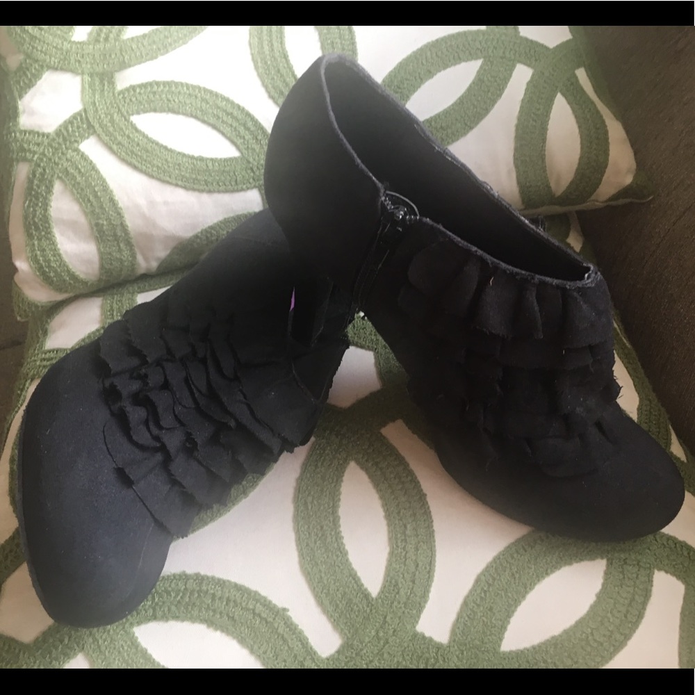 Black suede booties
