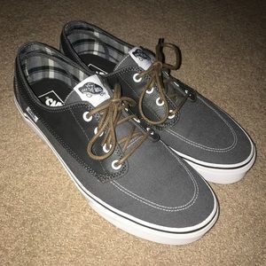 Vans Brigata Gray Leather & Canvas Men's 11