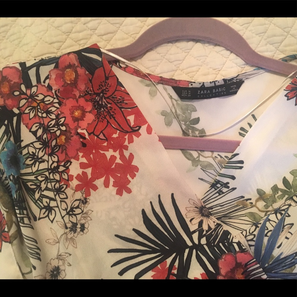 Floral wrap blouse by Zara