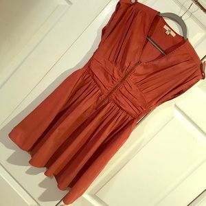 Adorable rust colored zip dress