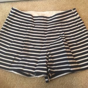 Jcrew navy and white striped shorts