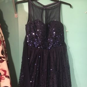 Short blue homecoming dress